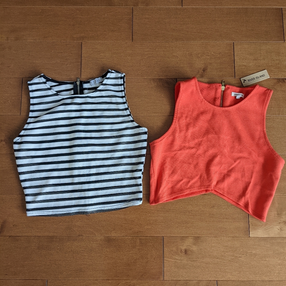 Bundle 2 fitted zip crop tops